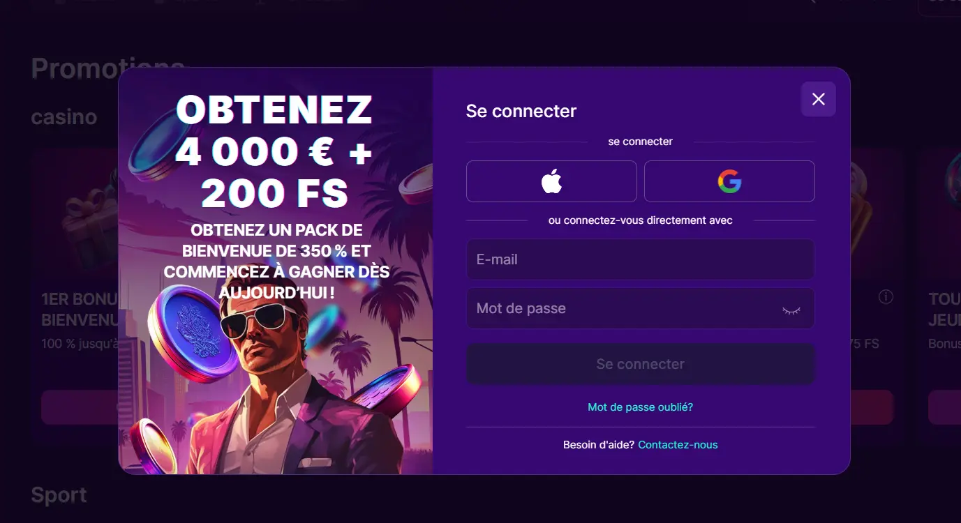Étapes de l'inscription sur Slotrush Casino
