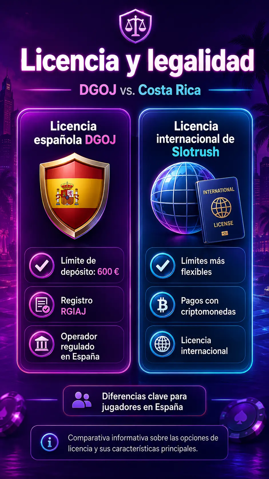 Licencias internacionales y regulación de Slotrush frente a la DGOJ